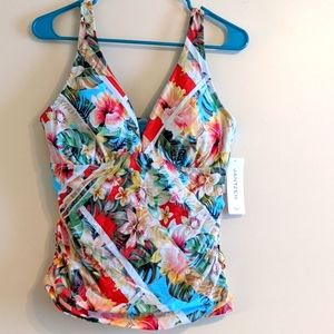 NWT Jantzen v-neck, underwire, tankini top